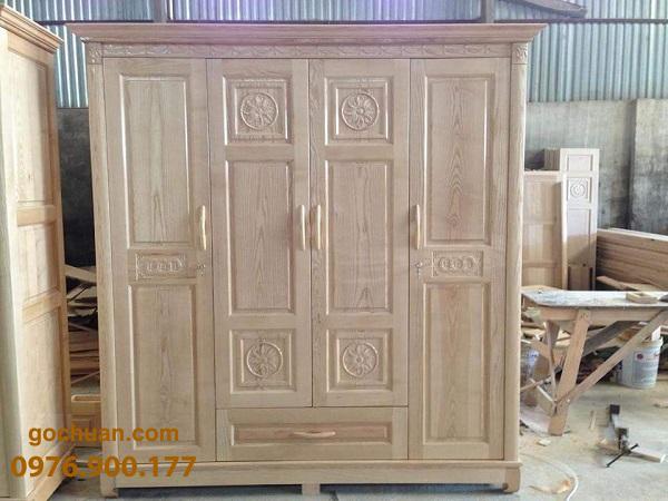 Tủ áo gỗ sồi Nga 4 cánh