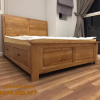 Giường Ngủ Gỗ Sồi Mỹ Hộc Kéo Đầu Cong