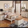 Bộ phòng trắng nóc sồi Mỹ giường nan